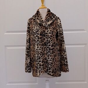 Amuse brand leopard fur coat, size S
